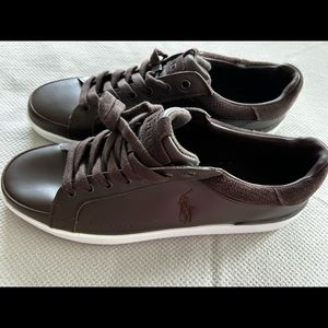 New Men’s Leather Upper Polo by Ralph Lauren / sz14